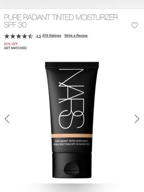 New NARS Pure Radiant Tinted Moisturizer Broad Spectrum SPF 30 in Groenland - L3